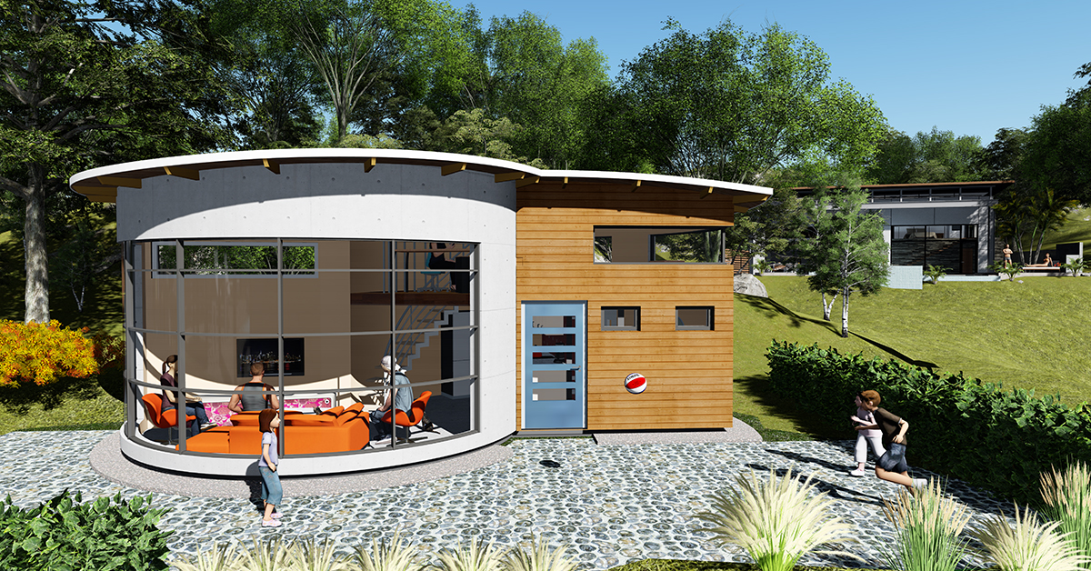 3D-visualisering av energieffektivt attefallshus